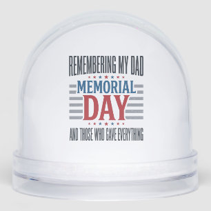 Memorial Day Dad Tribute Patriotic Snow Globe
