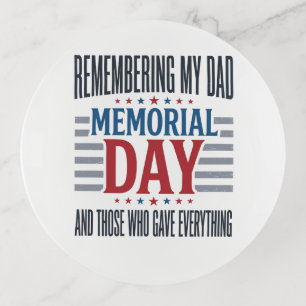 Memorial Day Dad Tribute Patriotic Trinket Tray
