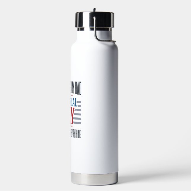 Memorial Day Dad Tribute Patriotic Water Bottle (Left)