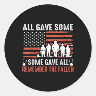 Memorial Day Design For Usa Military Men And Women Classic Round Sticker