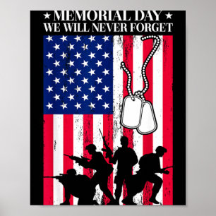 Memorial day design for usa military men and women poster