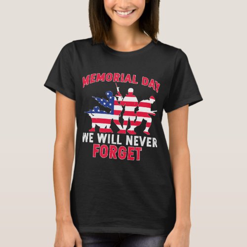 Memorial Day Design for USA Military Men and Women T_Shirt