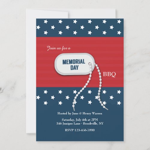 Memorial Day Dog Tag Invitation