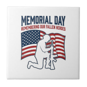 Memorial Day Fallen Heroes Patriotic Soldier Shirt Ceramic Tile