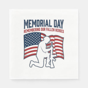 Memorial Day Fallen Heroes Patriotic Soldier Shirt Napkins