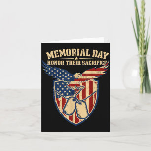 Memorial day flag honor sacrifice men women card