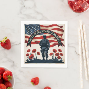 Memorial Day Gathering Napkins Evoking Honor