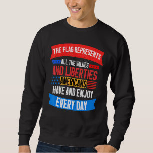 Memorial Day Graphic 4th July Usa Flag Men Women P Sweatshirt
