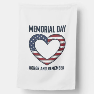 Memorial Day Heart Honor and Remember Shirt Design House Flag