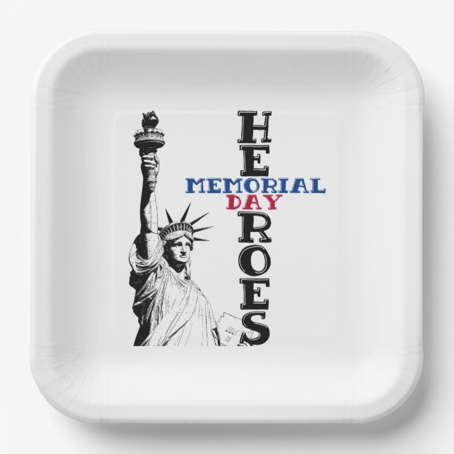 Memorial Day heroes  Paper Plates (Front)