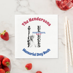 Memorial Day heroes personalized Napkins