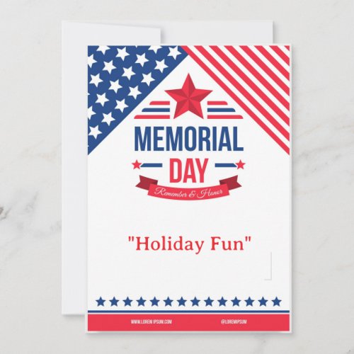 Memorial Day "Holiday Fun" Party Invitation