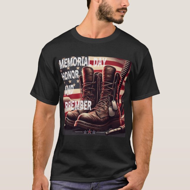 Memorial Day Honor And Remember The Fallen Veteran T-Shirt (Front)