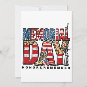 Memorial Day Honor & Remember US Flag Holiday Card