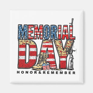 Memorial Day Honor & Remember US Flag Magnet