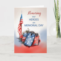 Memorial Day Honoring Heroes Dog Tags Red White