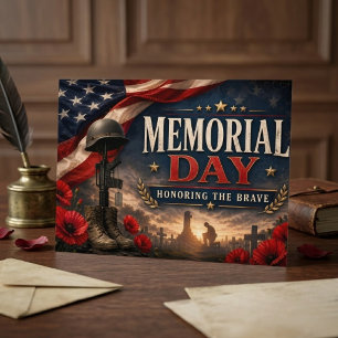 Memorial Day Honoring the Brave Kneeling Soldier Postcard