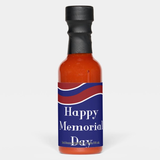 Memorial day, Hot Sauce Bottle Favors. (Front)