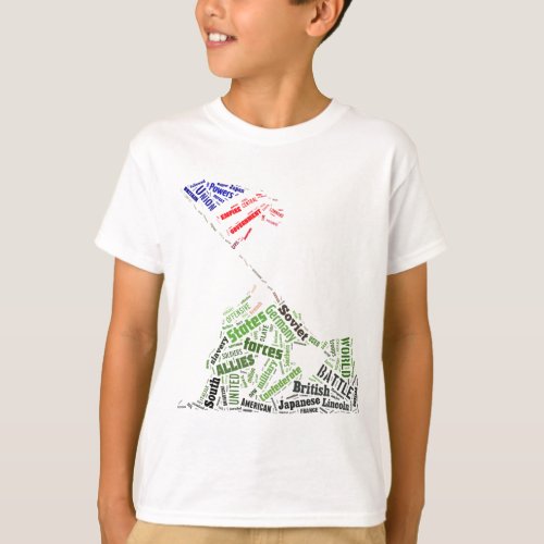 Memorial Day Iwo Jima Flag Raising in Tagxedo T_Shirt