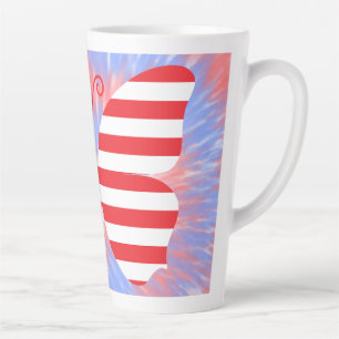 Memorial Day/July 4th Butterfly Latte Mug