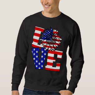 Memorial Day Love American Flower Flag Matching Sweatshirt