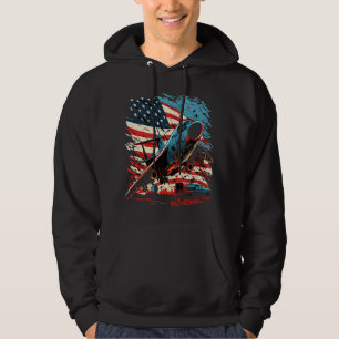 Memorial Day Military Aircraft USA American Flag 4 Hoodie