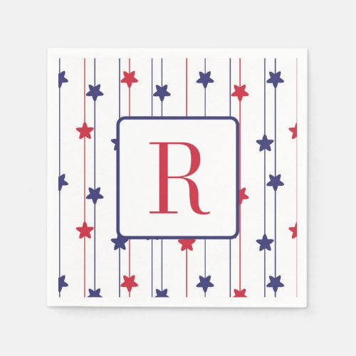 Memorial Day Monogram Party Red White and Blue