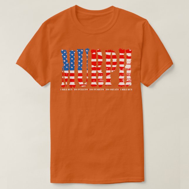 Memorial Day Murph Workout Challenge Distressed Us T-Shirt (Design Front)