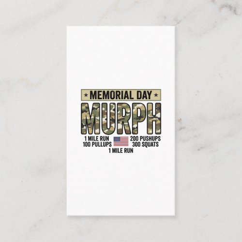 Memorial Day Murph Workout Vintage Vector Shirt_1 Business Card