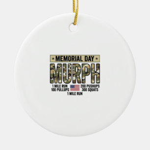 Memorial Day Murph Workout Vintage Vector Shirt_1 Ceramic Ornament