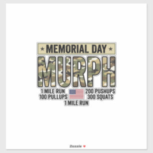 Memorial Day Murph Workout Vintage Vector Shirt_1 Sticker