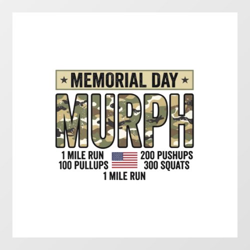 Memorial Day Murph Workout Vintage Vector Shirt_1 Window Cling