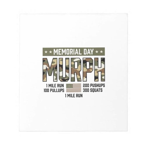 Memorial Day Murph Workout Vintage Vector Shirt (2 Notepad