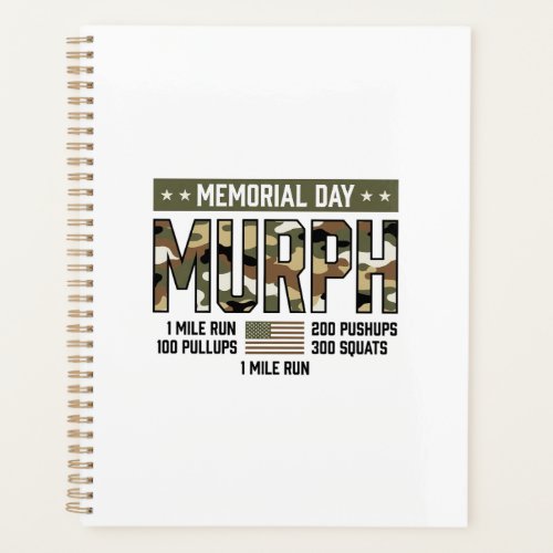 Memorial Day Murph Workout Vintage Vector Shirt (2 Planner