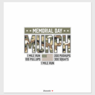 Memorial Day Murph Workout Vintage Vector Shirt (2 Sticker