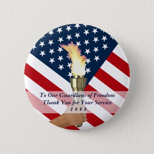 Memorial Day or Veterans Day Military Thank you Pinback Button