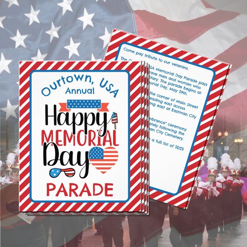 Memorial Day Our Town Parade Ceremony Invitation Flyer