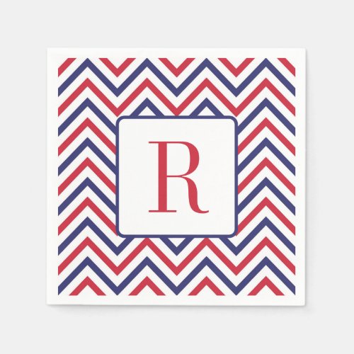 Memorial Day Party Monogram Red White and Blue