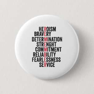 Memorial Day Patriotic American Veteran Gift Button