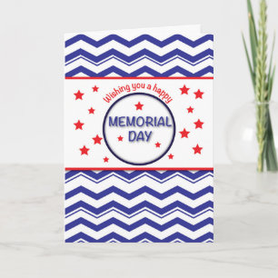 Memorial Day, Patriotic Chevron Stripes, Stars RW& Card