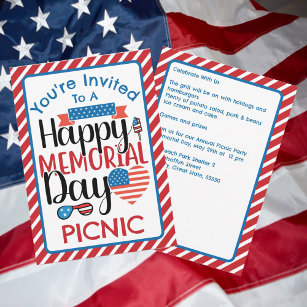 Memorial Day Picnic Family Cookout Invitation