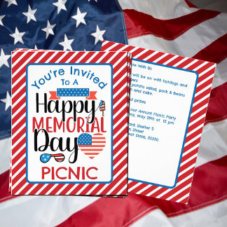 Memorial Day Picnic Neighborhood Cookout Invite Flyer