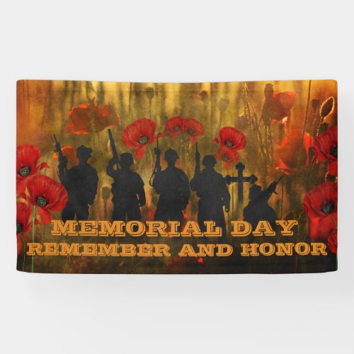 Memorial Day Poppy And Soldier  Banner