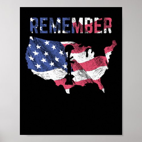 Memorial Day Proud America Flag Remember Poster