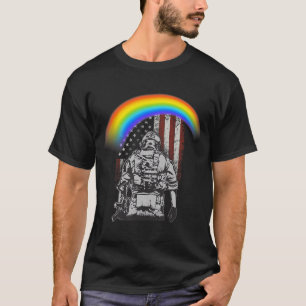 Memorial Day Rainbow American Flag LGBTQ Military  T-Shirt