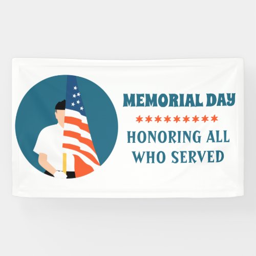Memorial Day Red and Blue America Flag Banner