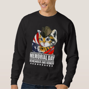 Memorial Day Remember And Honor Cats Veteran Ameri Sweatshirt
