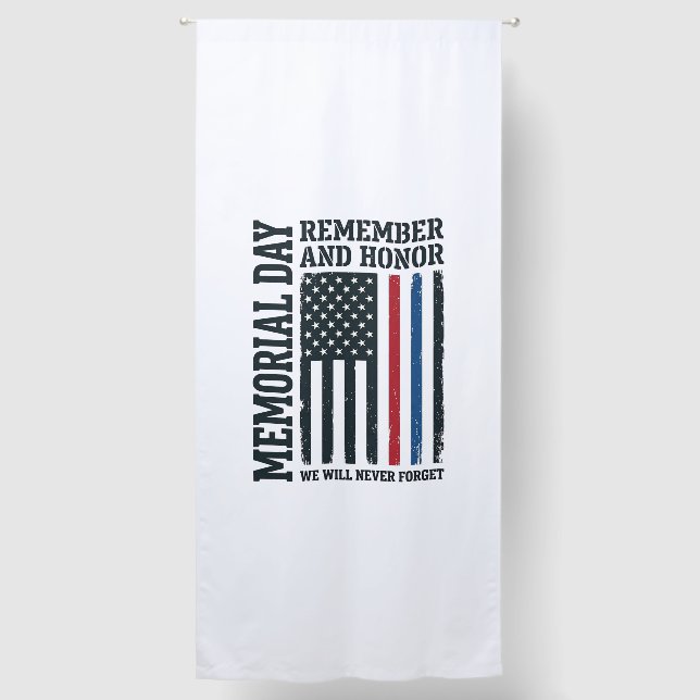 Memorial Day Remember And Honor Tribute Vector Des Blackout Curtains (Front)
