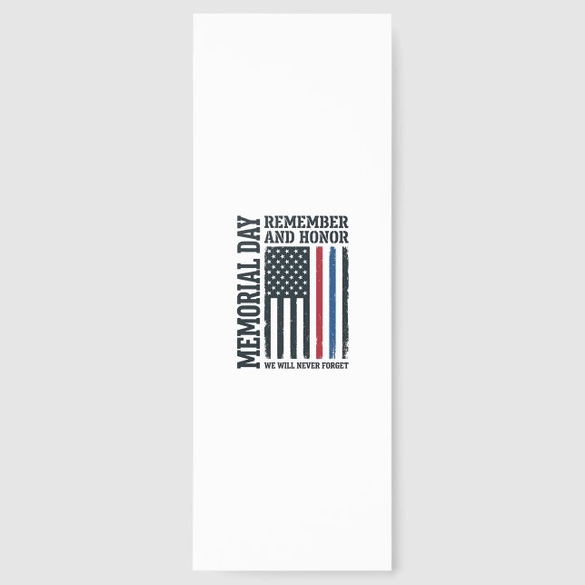 Memorial Day Remember And Honor Tribute Vector Des Bookmarks (Front)