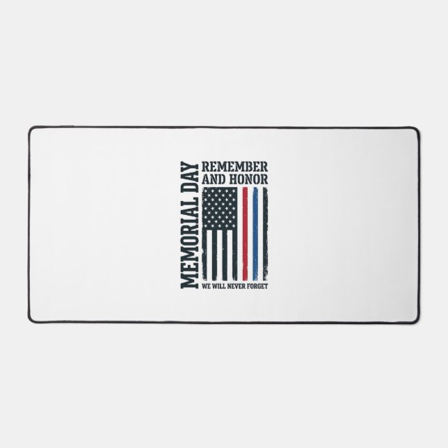 Memorial Day Remember And Honor Tribute Vector Des Desk Mat (Front)
